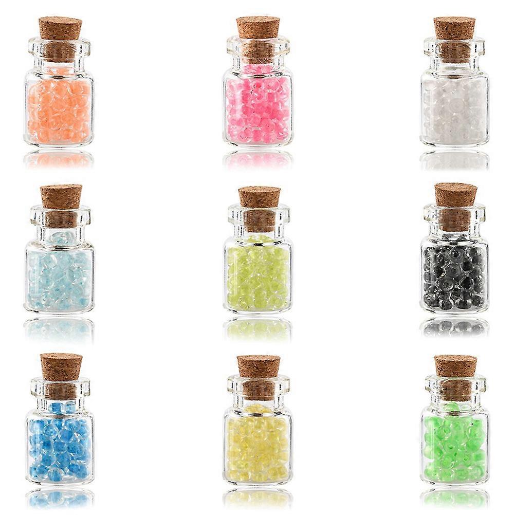 Mini Wishing Bottles Glass Material Jars Corked Diy Projects Craft Enthusiasts 2.2X1.5X1.5CM 9Pcs