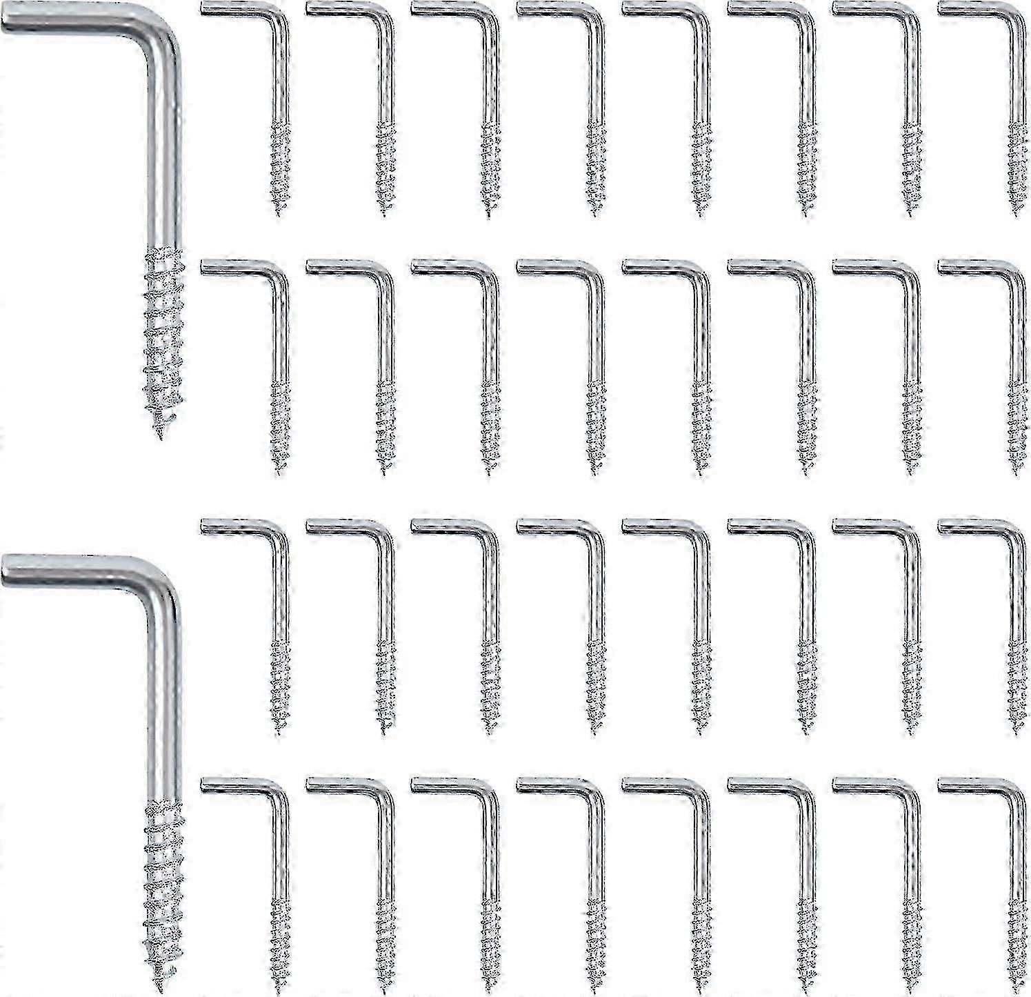 100pcs L Shape Right Angle Screw Hooks Galvanized Wall Hooks for Various Applications