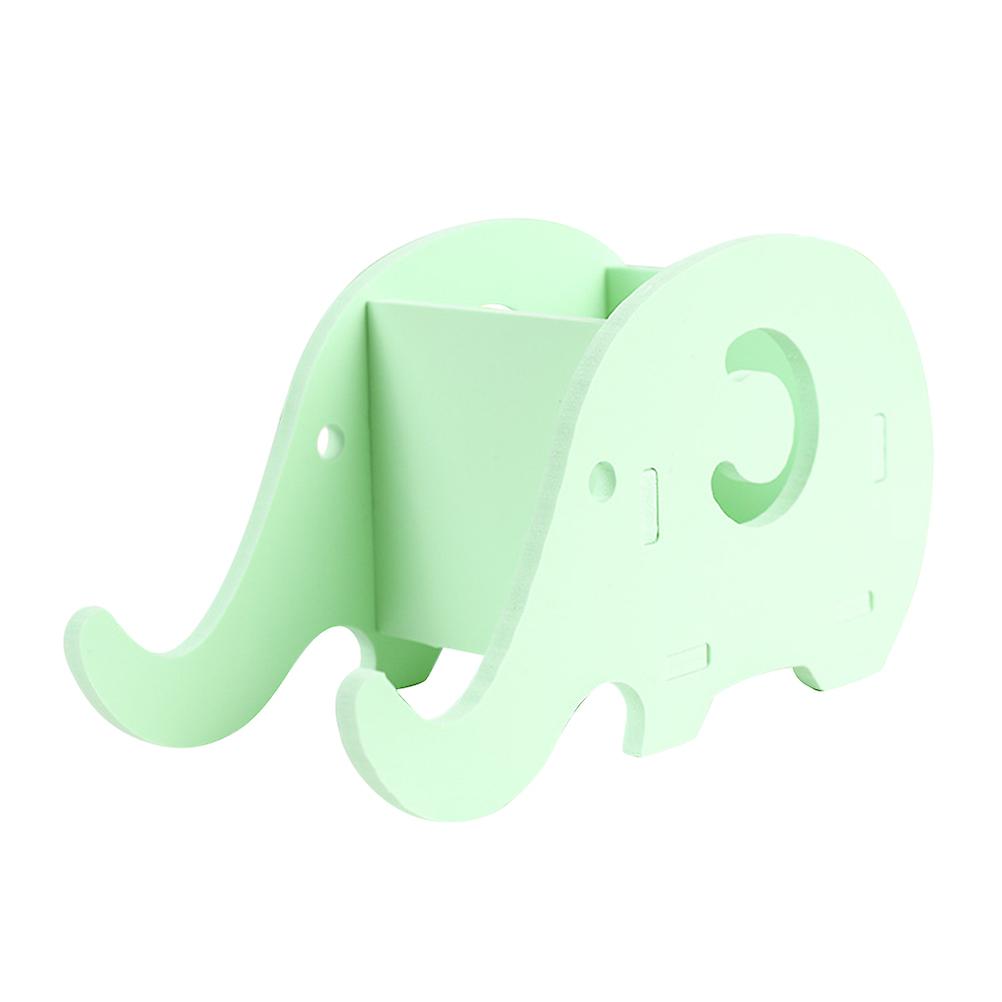 Multi Functional Elephant Shaped Desk Organizer Pen Pencil Holder Cell Phone Stand Green 18 X 8 Cm 1Set