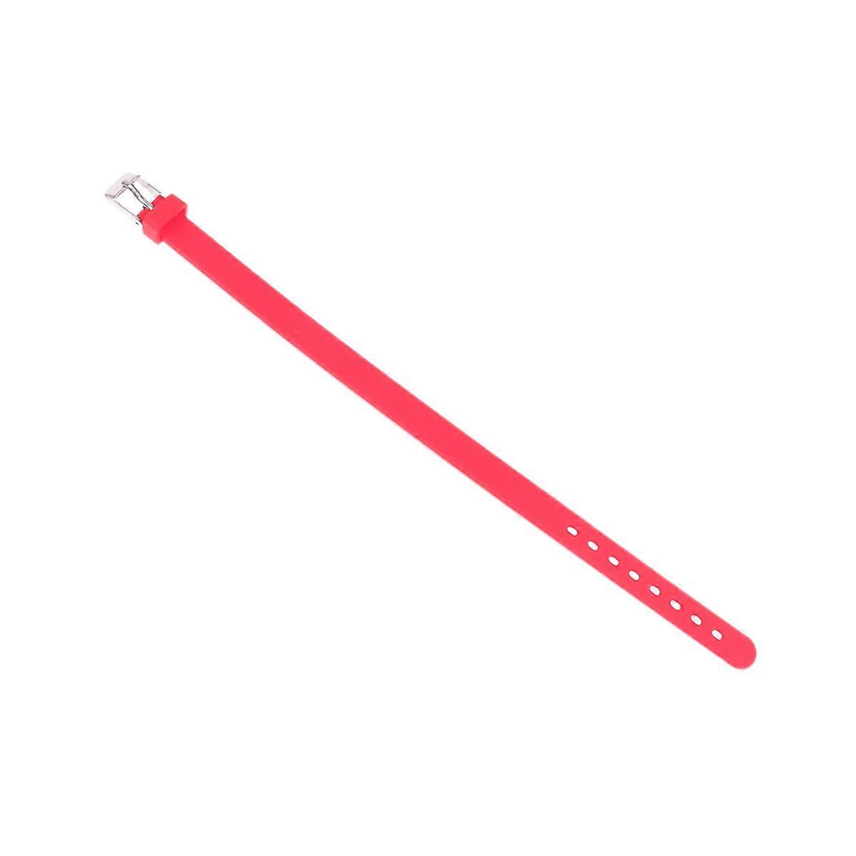 Wristbands For Kids Simple Silicone Bracelet Red Color Round Shape Comfortable Stretch 1Pack