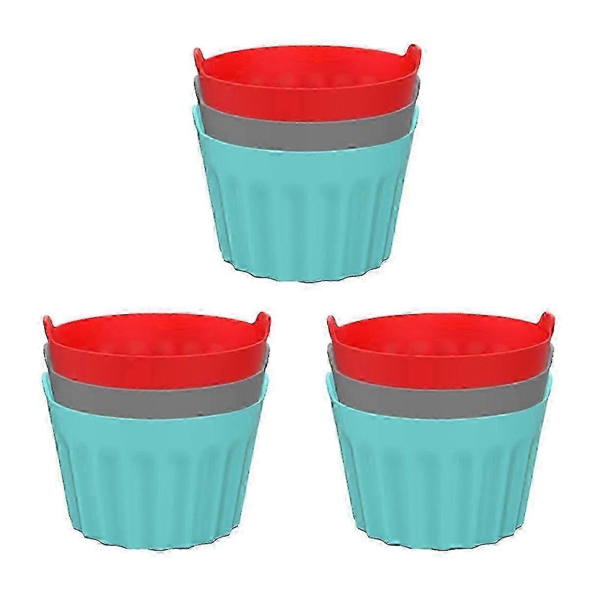 9PCS Silicone Air Fryer Egg Mold Reusable Nonstick Silicone Egg Bite Mold Muffin Liner Poached Egg Cups for Microwave
