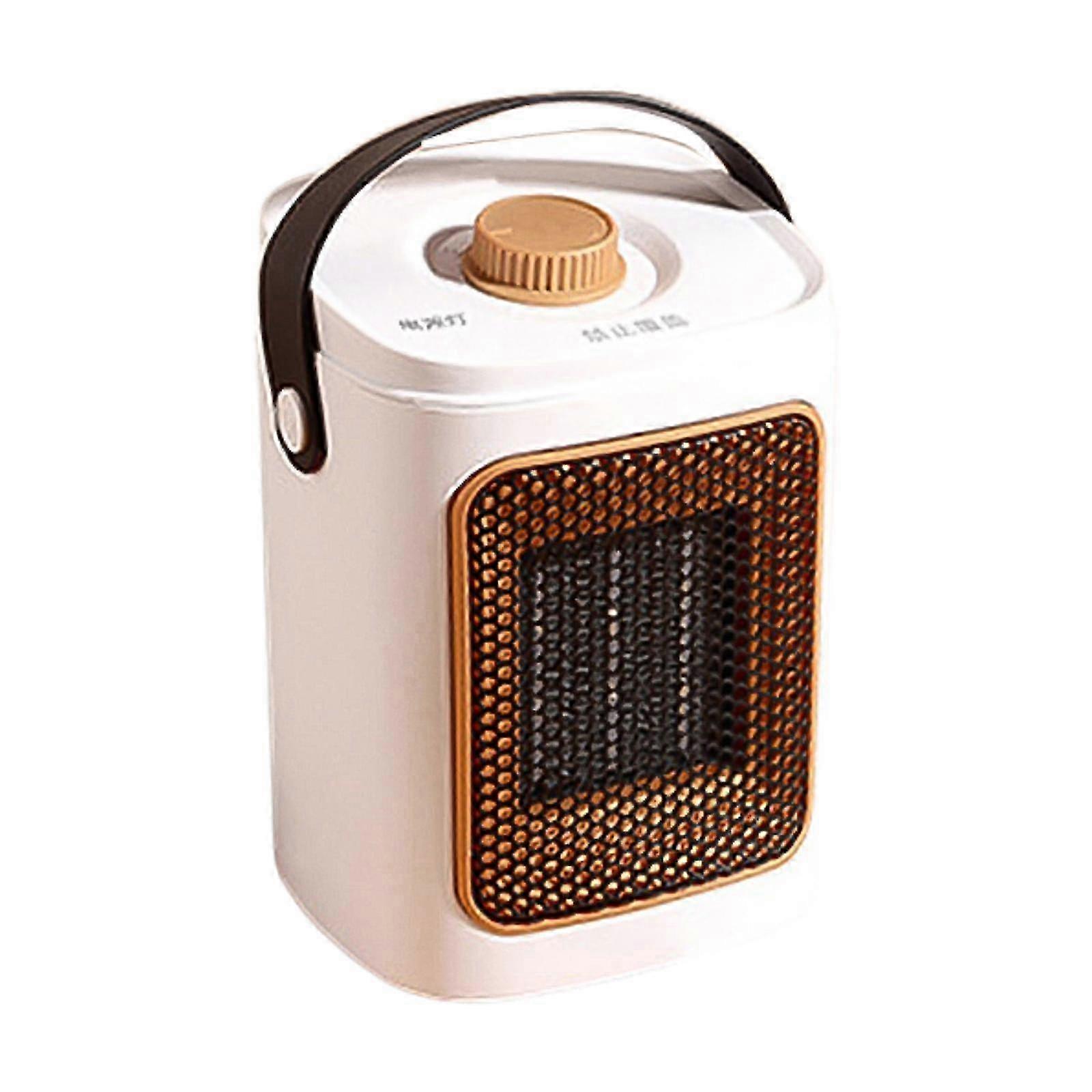 Compact Electric Heater Warmer Device for Indoor Use in Living Rooms and Workspaces, White Color