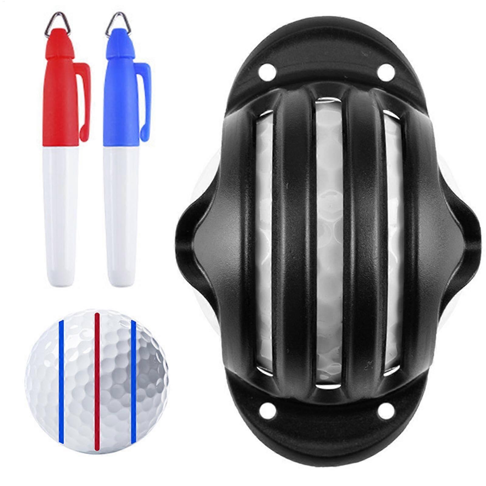 Golf Ball Marker Kits, Alignment Sets with 2 Markers, for Golf Enthusiasts, HXQ007Threeline Marker