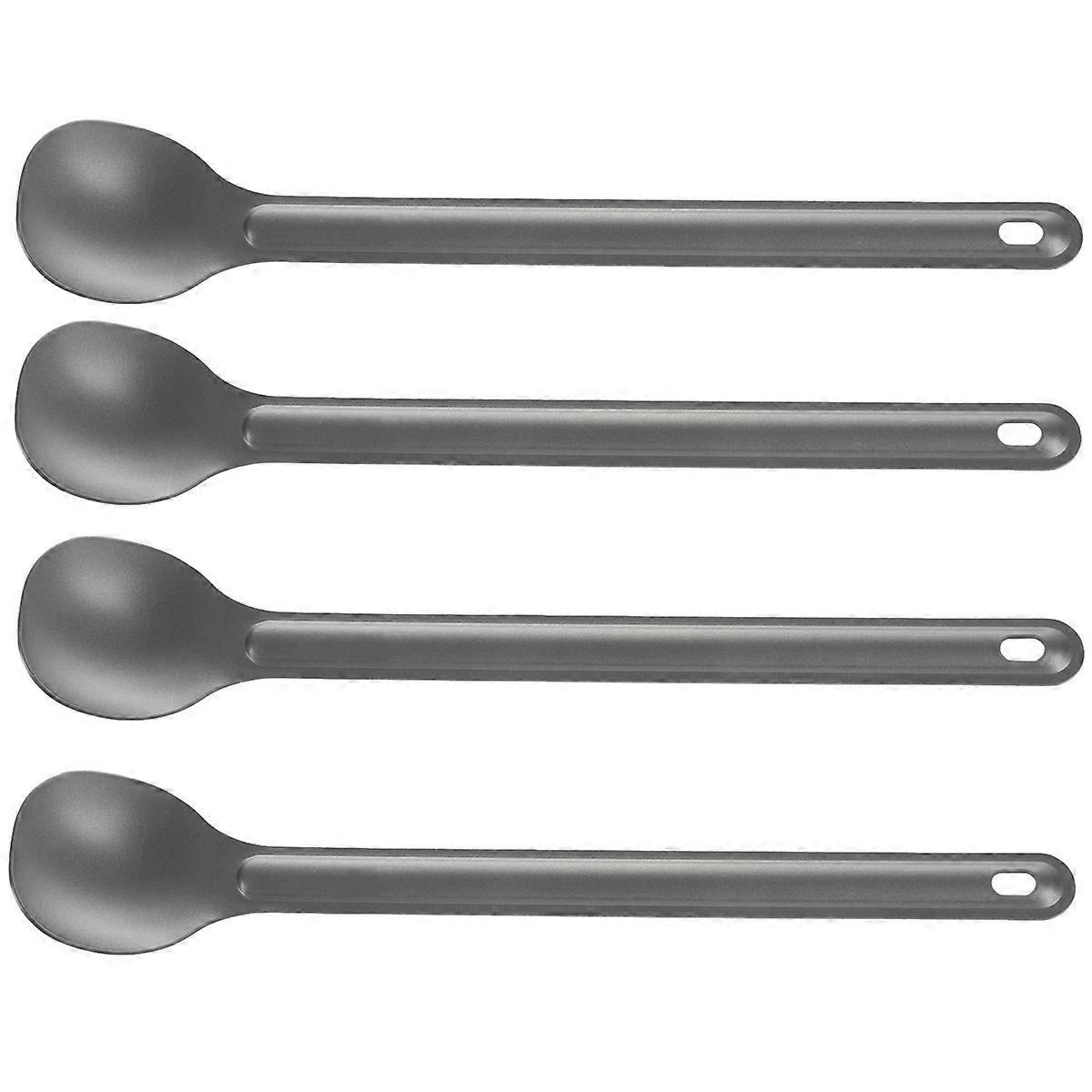 1Pcs 21.5Cm X 3.9Cm Outdoor Tableware Long-Handled Titanium Spoon