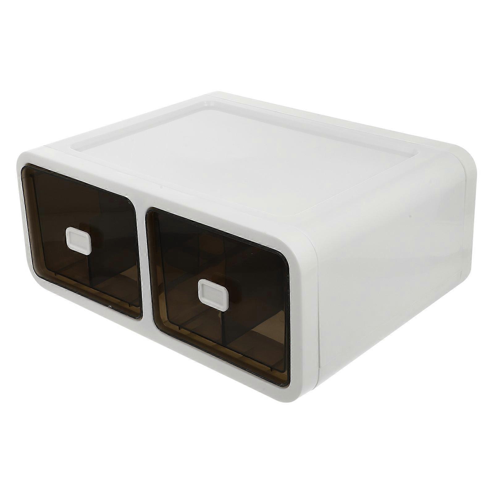 Clothes Storage Box Drawer Type Household Wardrobe Socks Sorting Tidy Room 34X25X14CM Brown Simple Design 1Pcs