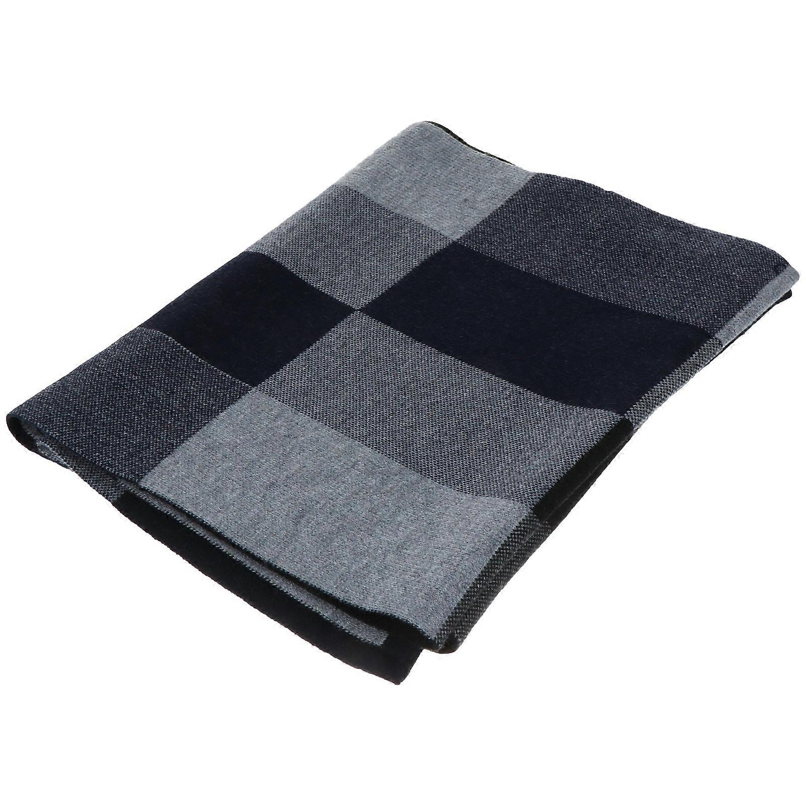 Warm Winter Scarf Men Plaid Scarf Woolen Scarf Rectangular 180x31 Cm 1Set