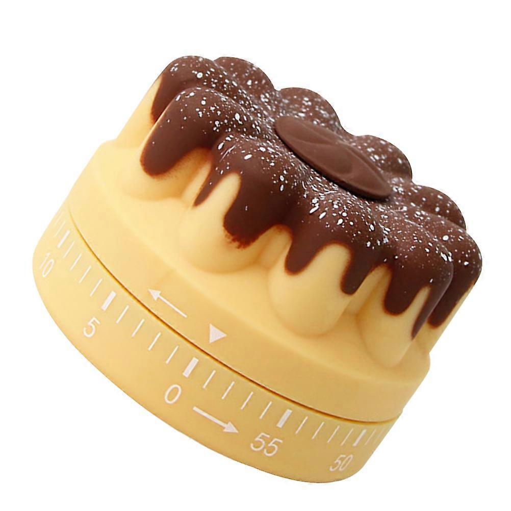 Pudding Shape Mechanical Timer Decorative Cooking Counter for Kitchen Classroom Management Sound Reminder Baking Study Workout Cartoon Design