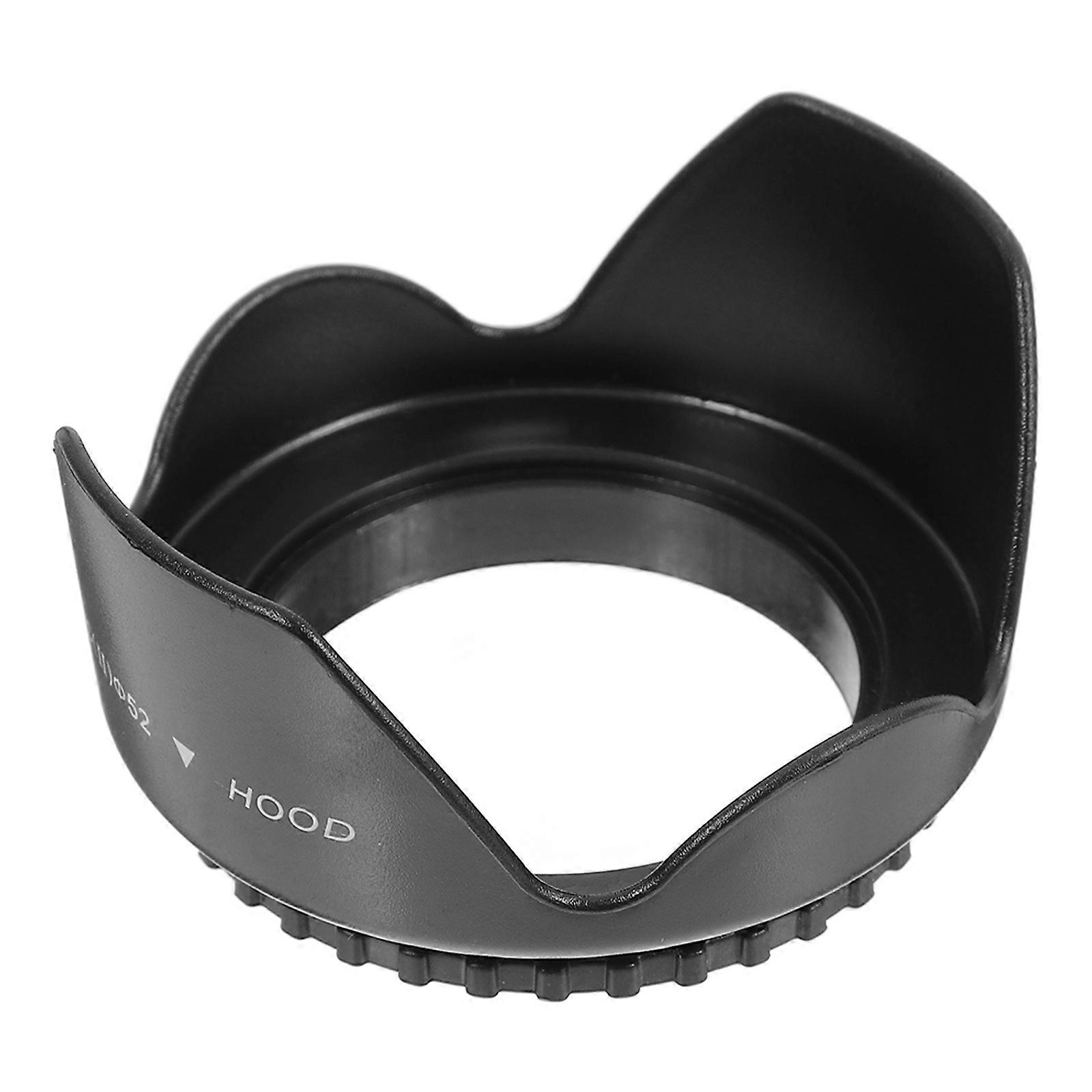 Camera Accessories Dslr Camera Lens Hood Prevent Glare Black Rubber 52mm For Photography 1Set