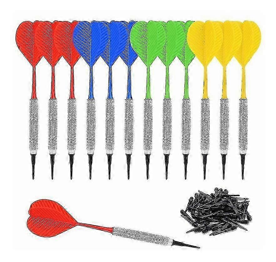 Soft Tip Darts Set with 100 Extra Tips (12pcs, 4 Colors)
