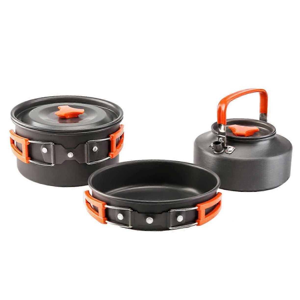 Camping Cookware Set Aluminum Alloy Portable Durable for Outdoor Activities and Picnics Complete Pot Set for 2-4 People