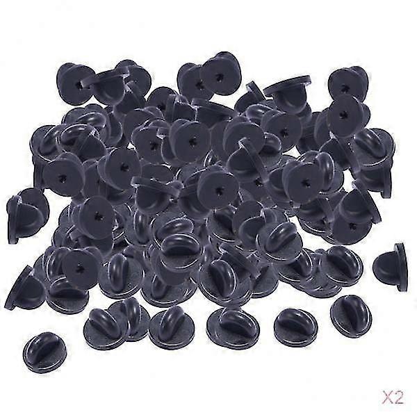 400 Pieces PVC Rubber Pin Backs Pin Keepers for Tie Tack/ Lapel Pin Black