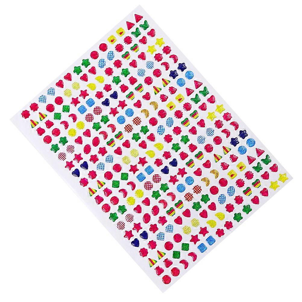 カラフルなDIY漫画のネイルと耳の装飾のための6個のクリスタルエポキシステッカー–教育、創造的な遊びと学習、さまざまなスタイル