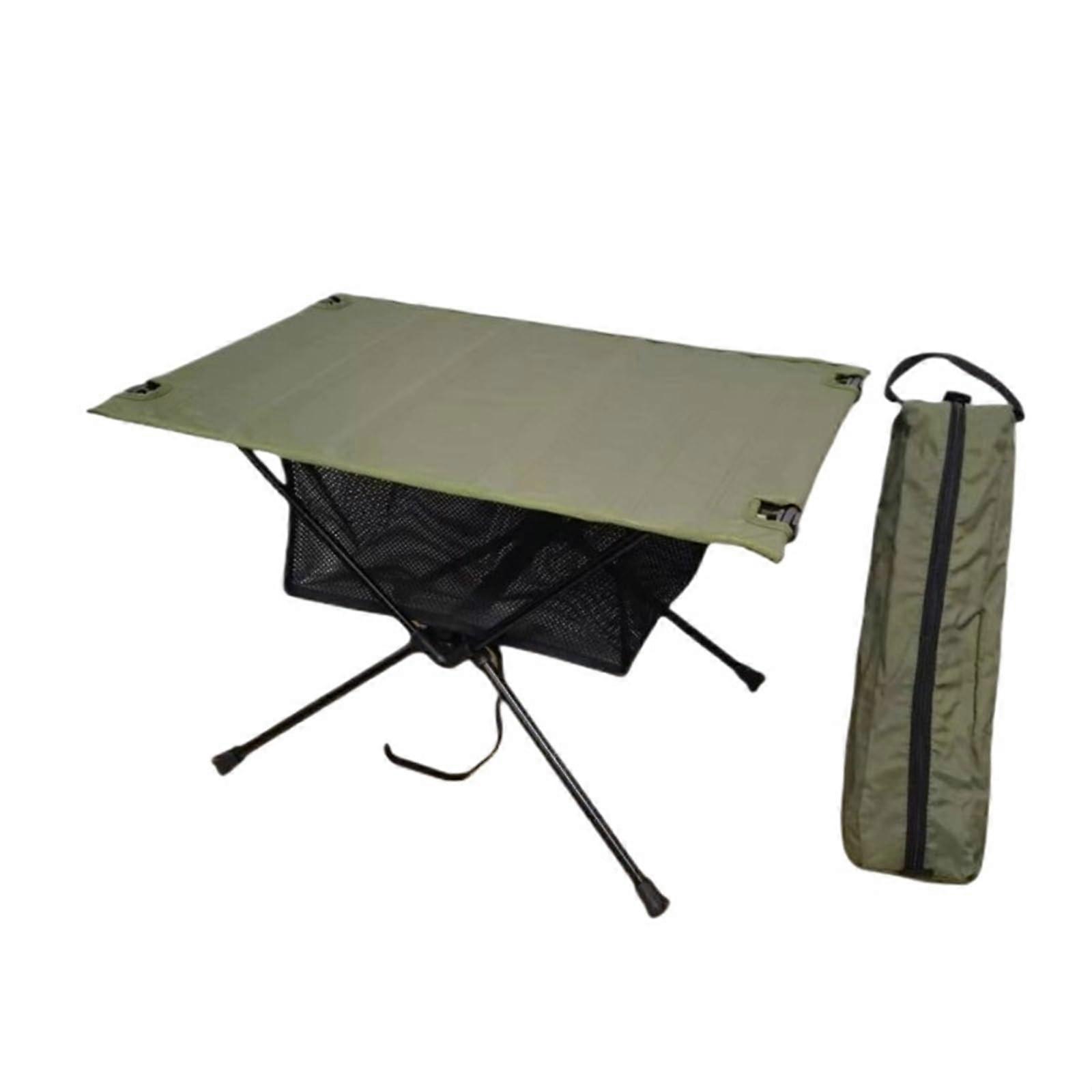 Picnic in the open, camping folding table, portable aluminum alloy travel table for picnic trips (Green)