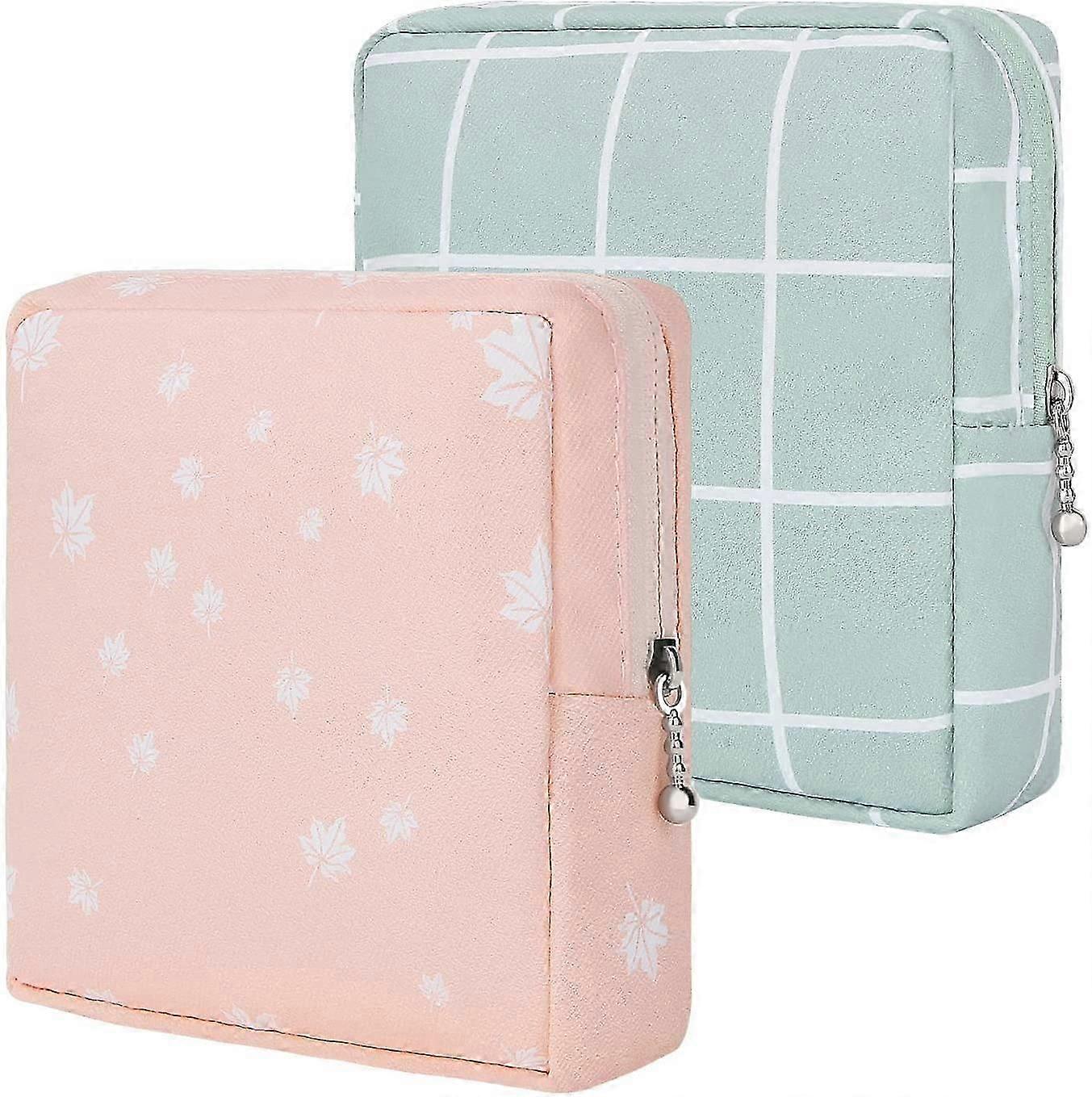 Damenbeutel-Set aus Baumwolle 2er-Pack tragbare Menstruationsbeutel