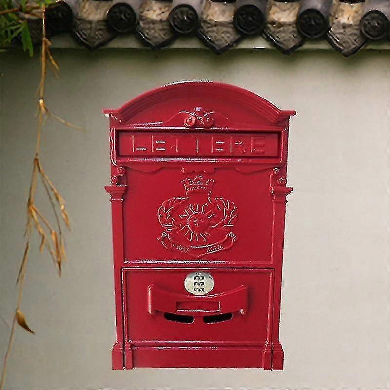 Retro Metal Mailbox Featuring Combination Lock