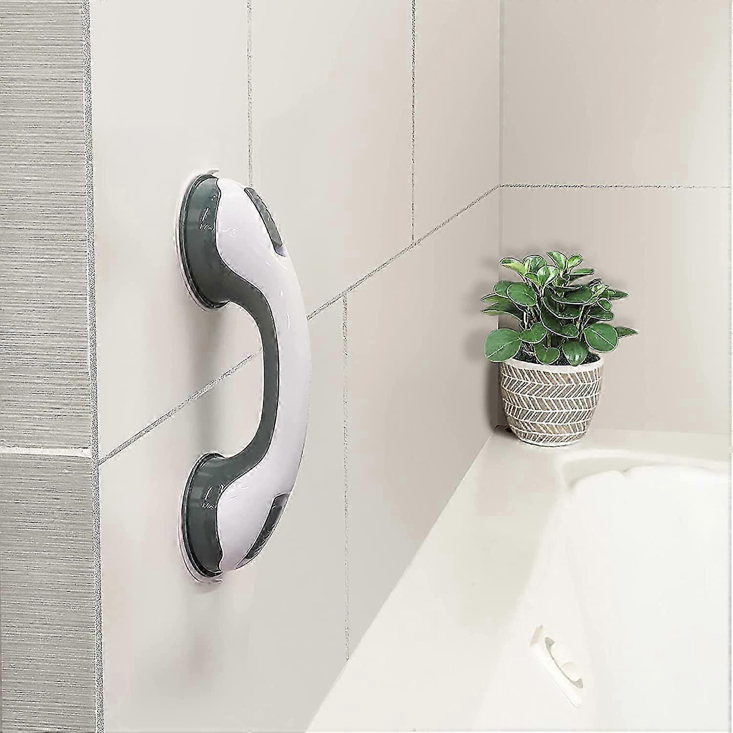 Secure 12" Bathroom Grab Bar with Dual Suction Cups - Elderly Safety Essential