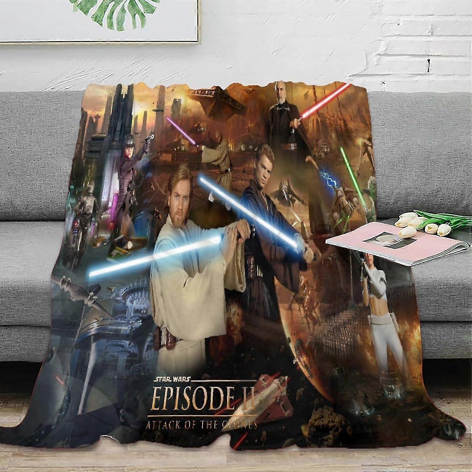 Couverture à motifs Star Wars imprimée en 3D, couverture en flanelle légère et confortable pour le camping et l’utilisation en plein air