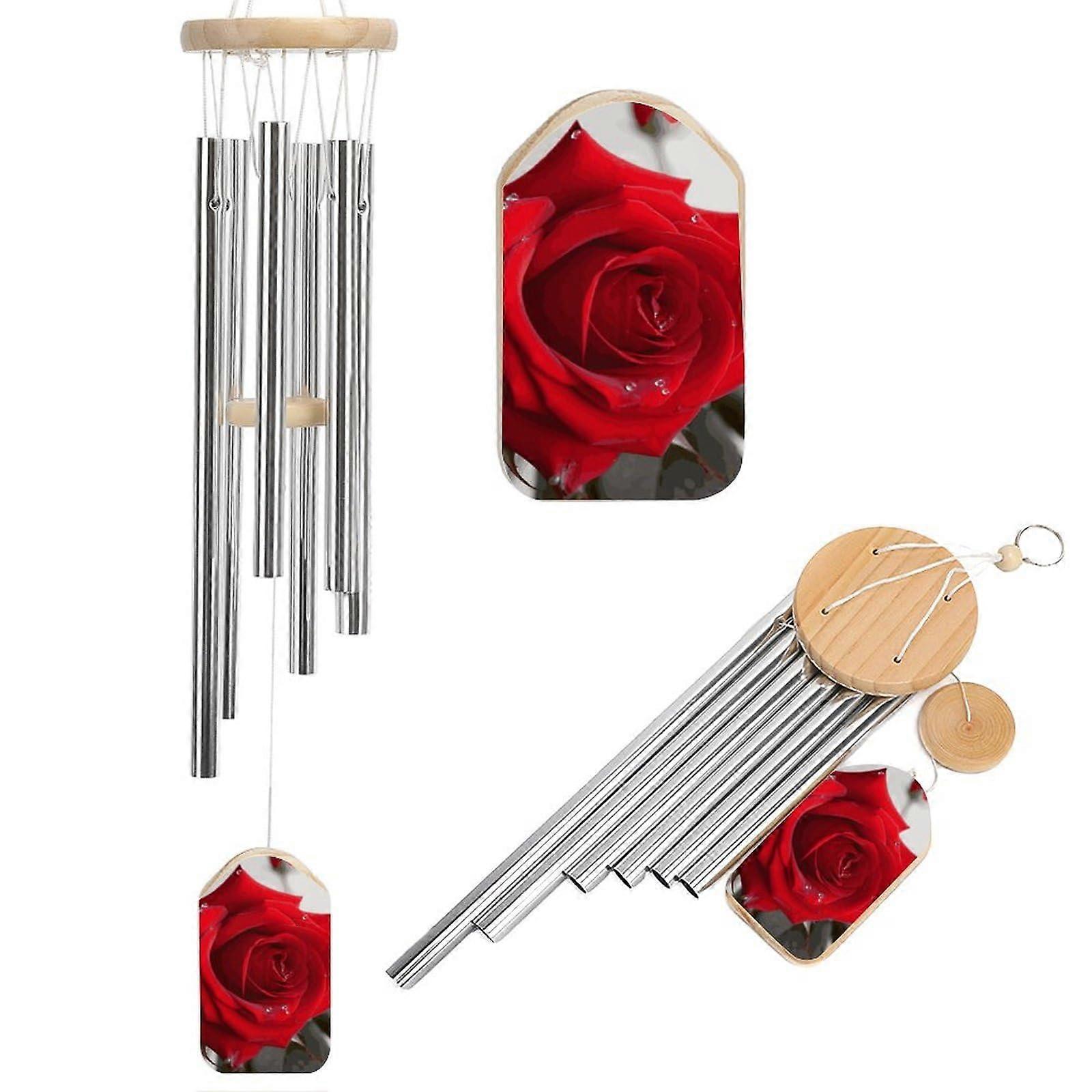 Red Rose2 Wind chimes for outdoors, soothing melodic tones, wind chime