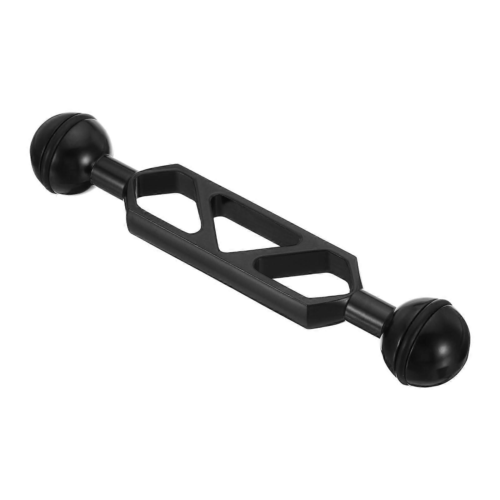 1 Inch Double Ball Extension Arm for Underwater Lighting System, Aluminium Alloy Ball Head Arm for Strobe Video Light, Black