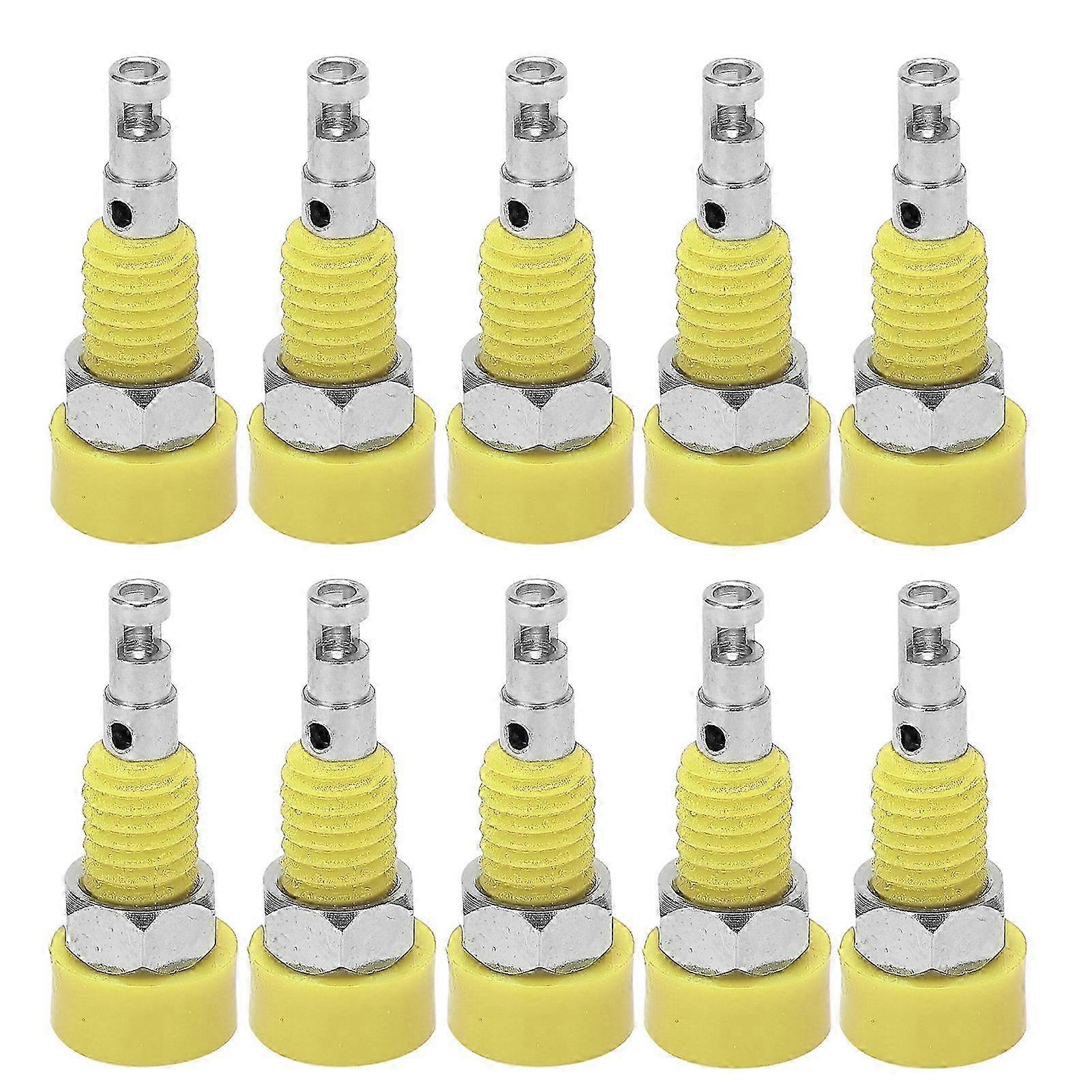 10pcs 2mm Banana Female Jack Socket Connector Adapter Panel Mini Binding Post for Electronic Devices Yellow