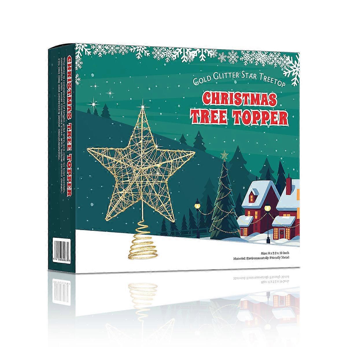 Tree Topper Simple Star Christmas Tree Ornament Hollow-Carved Design For Adding Lighting 25 X 20 X 5.6 Cm 1Pcs