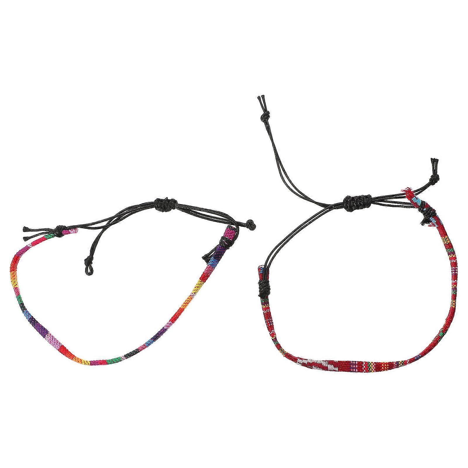 Decorative Rope Craft String Footwear Accessory Rainbow Colorful Rope 2Pcs