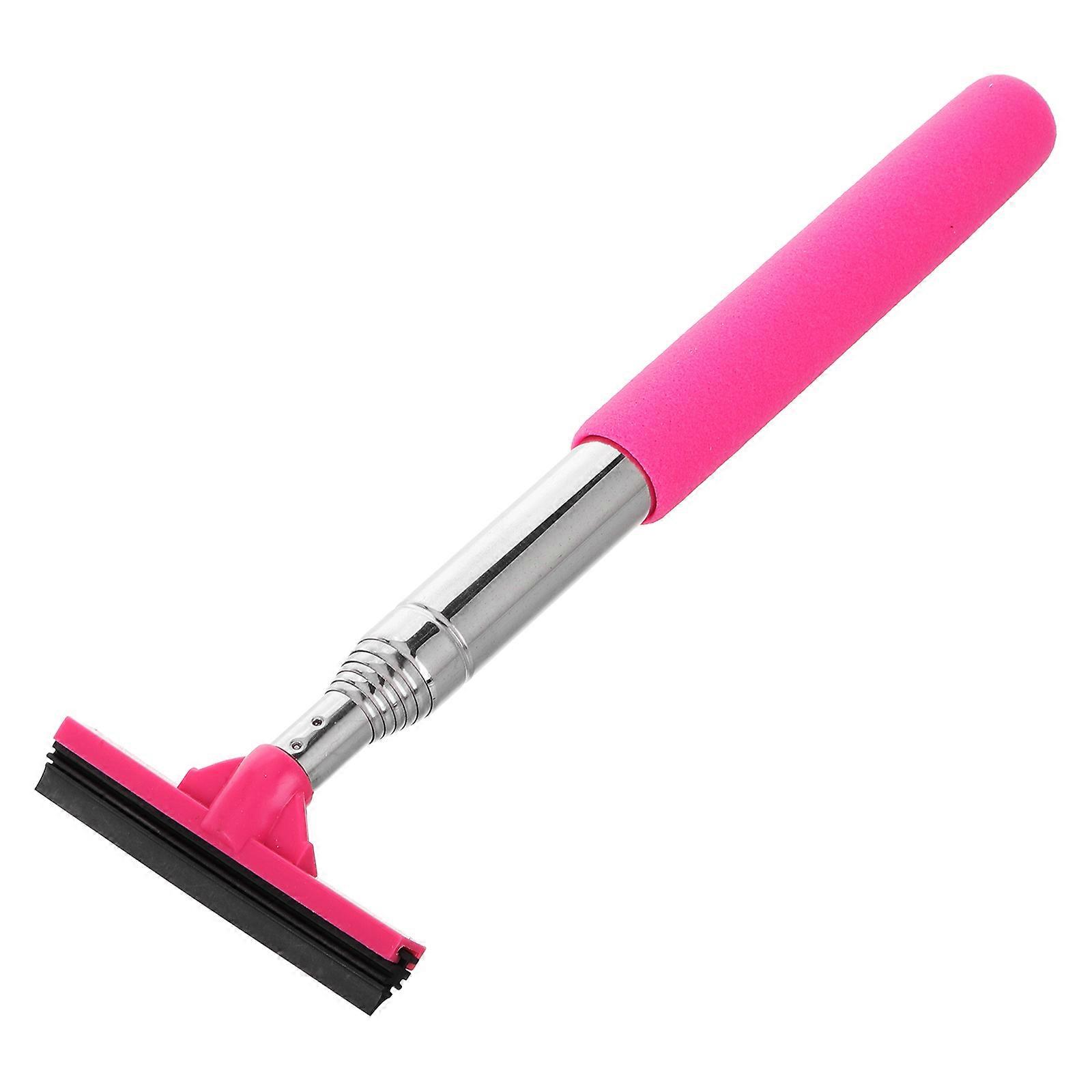 Retractable Car Rearview Mirror Wiper with Durable Frame, Easy DIY Installation, Water and Fog Removal, Pink Telescopic Window Cleaner for Clear
