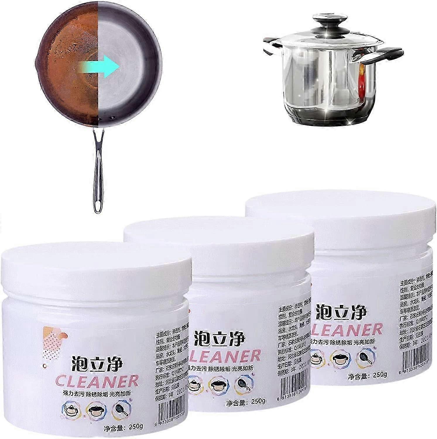 3PCS Foam rust remover kitchen all-purpose cleaning powder,Multi-Purpose Foam Cleaner Rust Remover, Soak to Clean Greasy Dirt