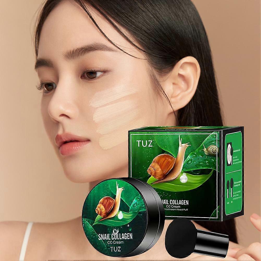 01# Ivory White (English version, for export only) (A) $TUZ Snail Collagen Mushroom Head Air Cushion CC Cream Concealer Brightening Long-lasting