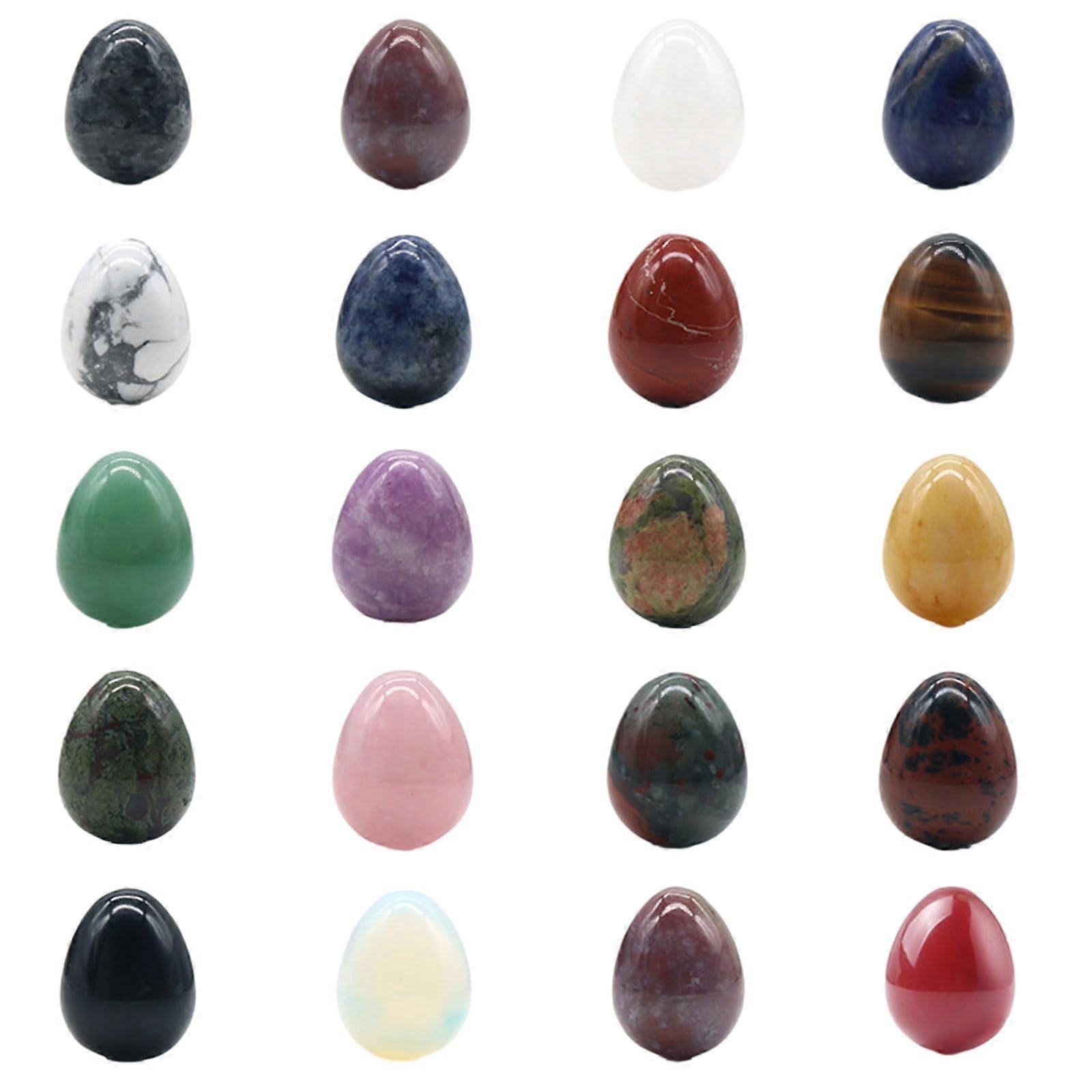 Set of 20 Crystal Mix Eggs Polished Tumbled Stones for Various Crystals Stone Eggs