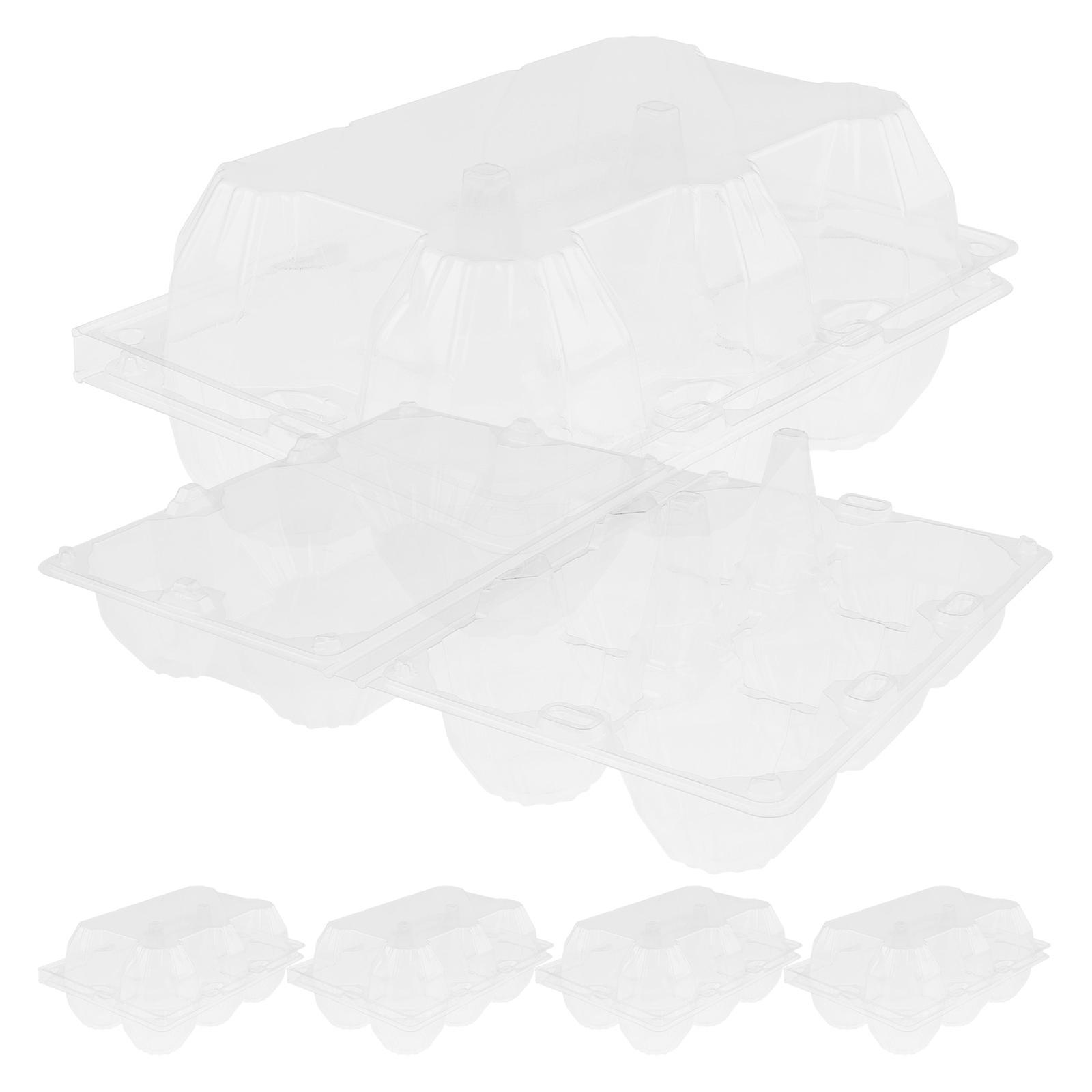 Goose Egg Packaging Container Transparent Rectangular Minimalist Design for Storage and Transportation Protection 6Pcs
