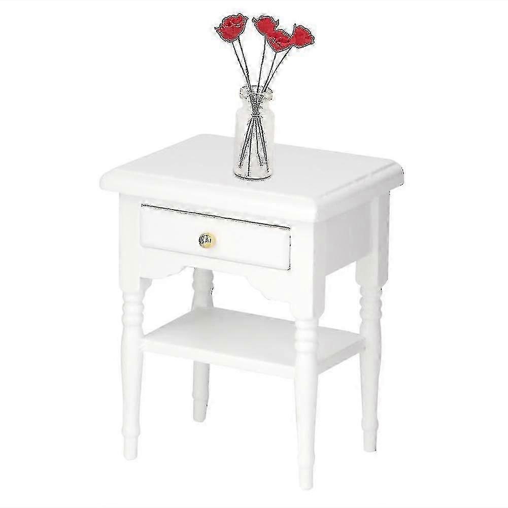 Mesa de cabeceira mini de madeira com 1 gaveta