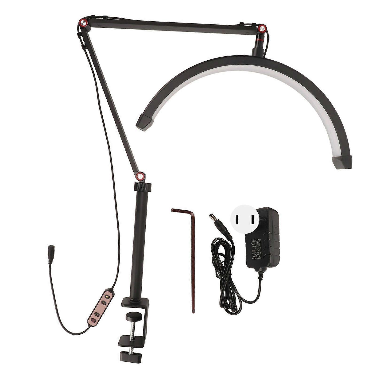 16in 20W نصف القمر ضوء التجميليين الوجه القمر LED مصباح حماية العين أسود 3000 كيلو 6000 كيلو 100 فولت × 240 فولت الولايات المتحدة PlugYMMR)