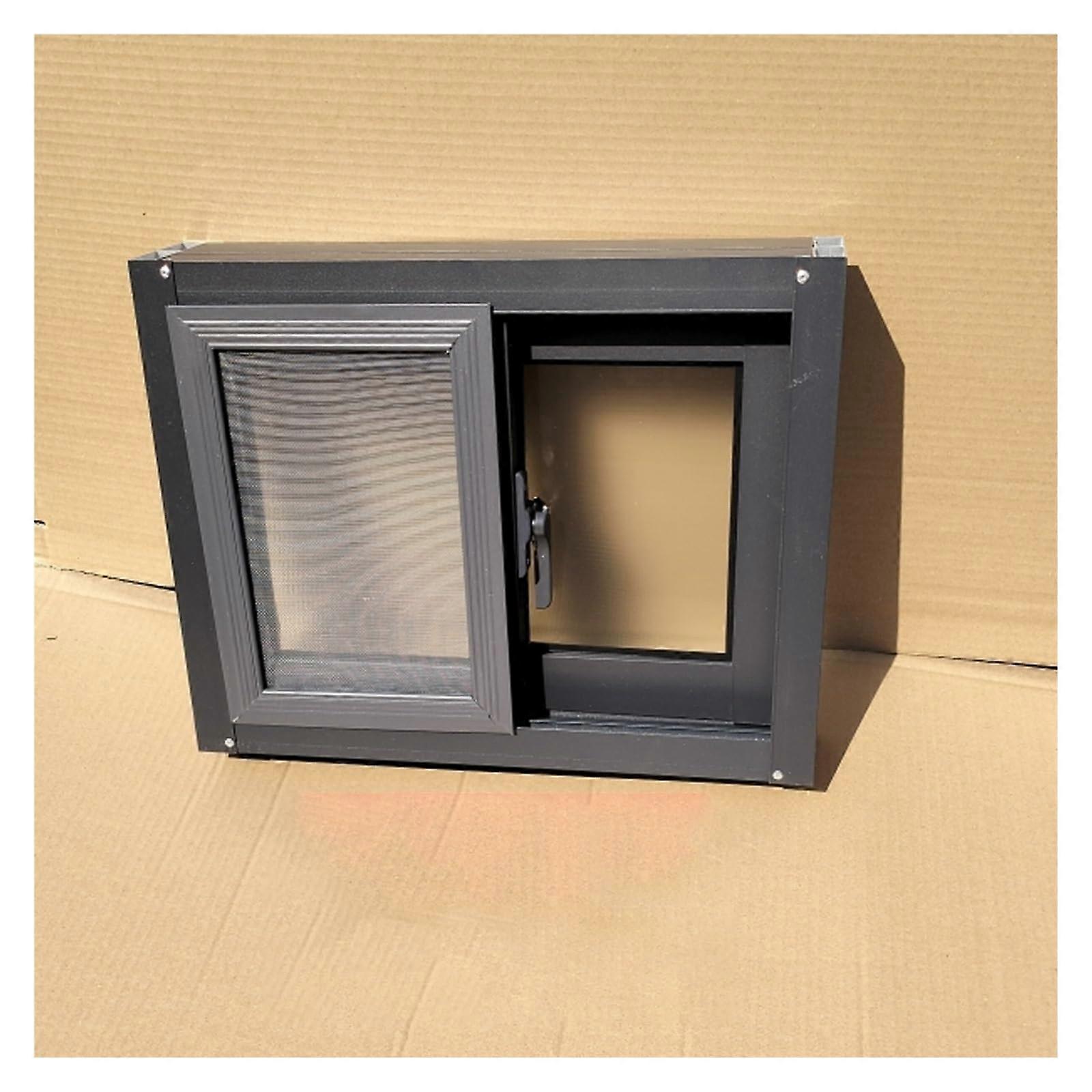 Lockable aluminum sliding windows for sheds, available in 4010 inches, 36x18in Gray.
