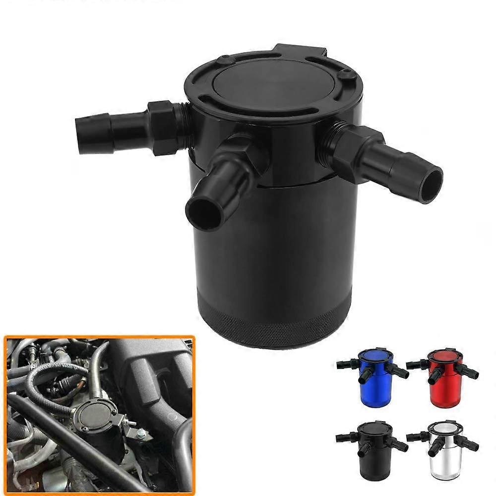 Universal Compact Baffled 3Port Oil Catch Can with 2 Inlets and 1 Exhaust Air  Pot