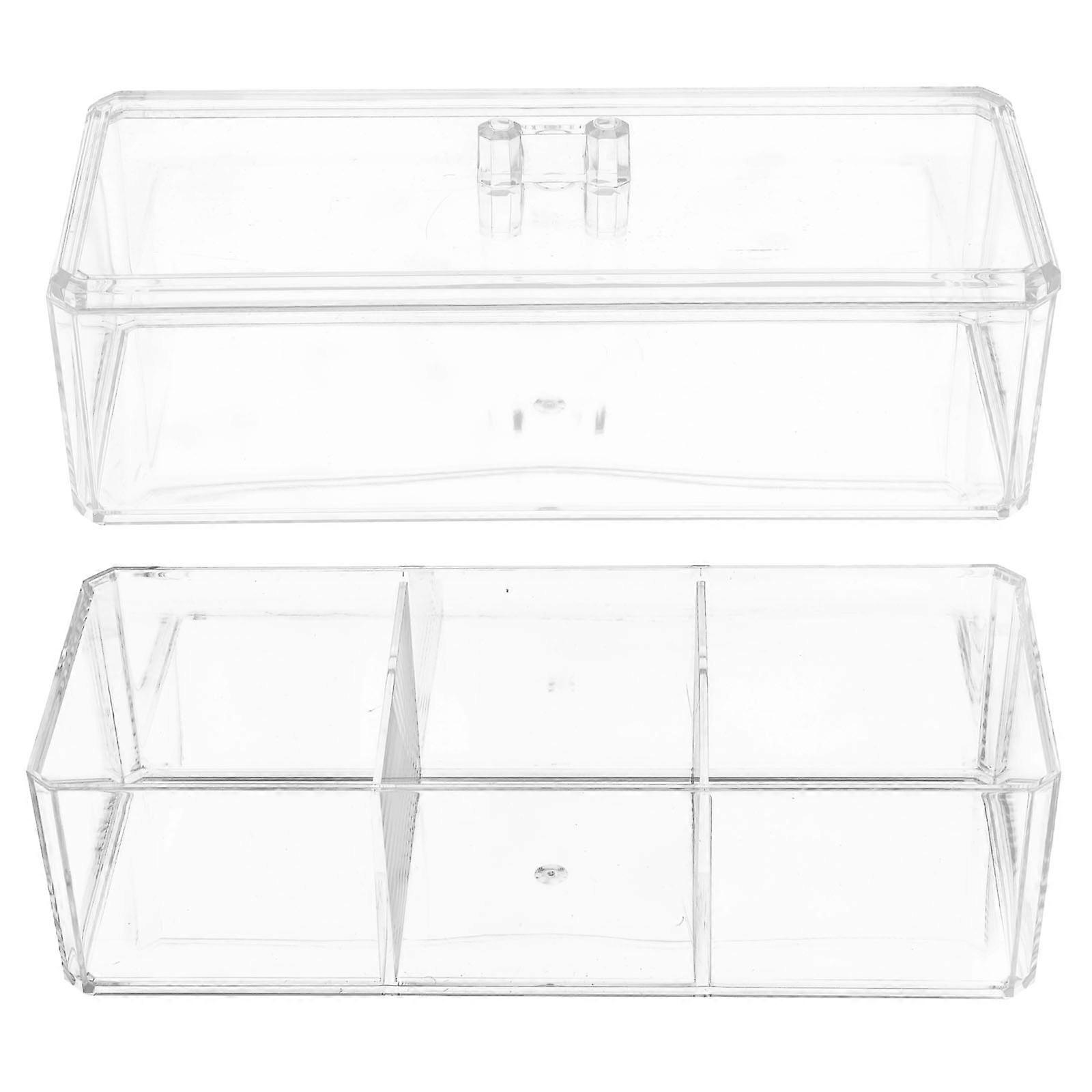 Makeup Storage Box Organizer Cosmetics Holder Case Transparent 23.3x9.4x13.3cm Storage 1Pack