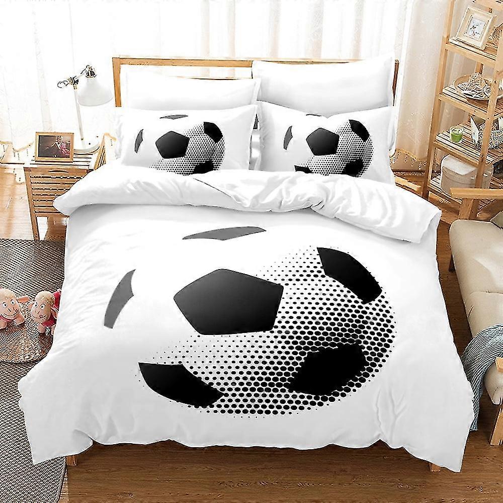 Soccer-Themed Comforter Set for Queen Size Bed - Boys Quilt Bedding Set