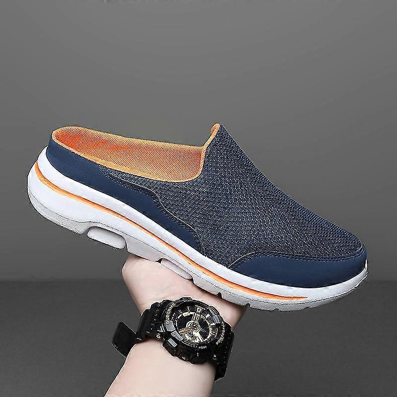 Big size summer slippers for men - lightweight mesh slip on shoes