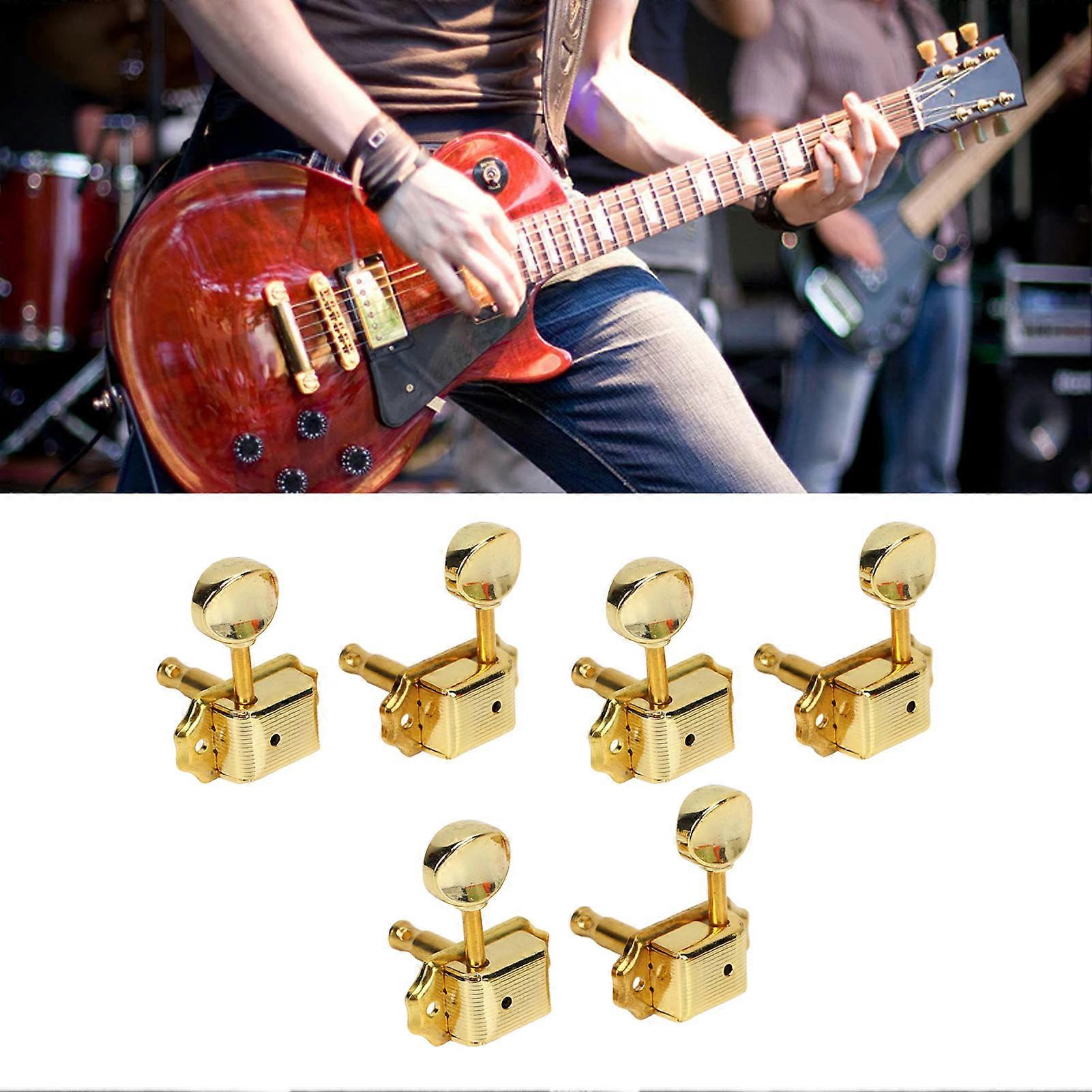 6Pcs Guitar String Tuning Peg Metal Tuner Key Machine Head Set Kit for Acoustic Electric Gold