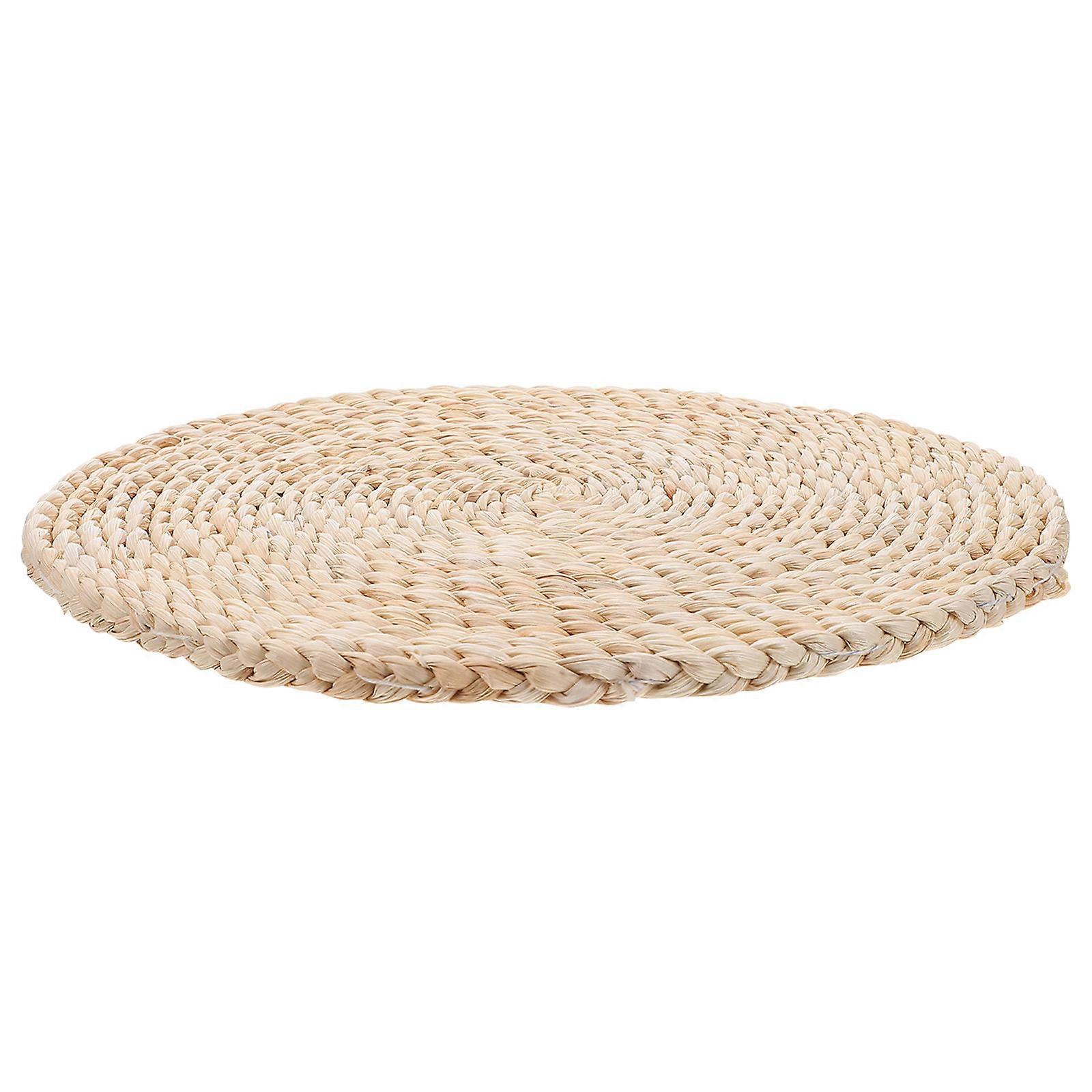 Woven Straw Seat Cushion for Home Decor Beige Synthetic Material Practical and 1pc