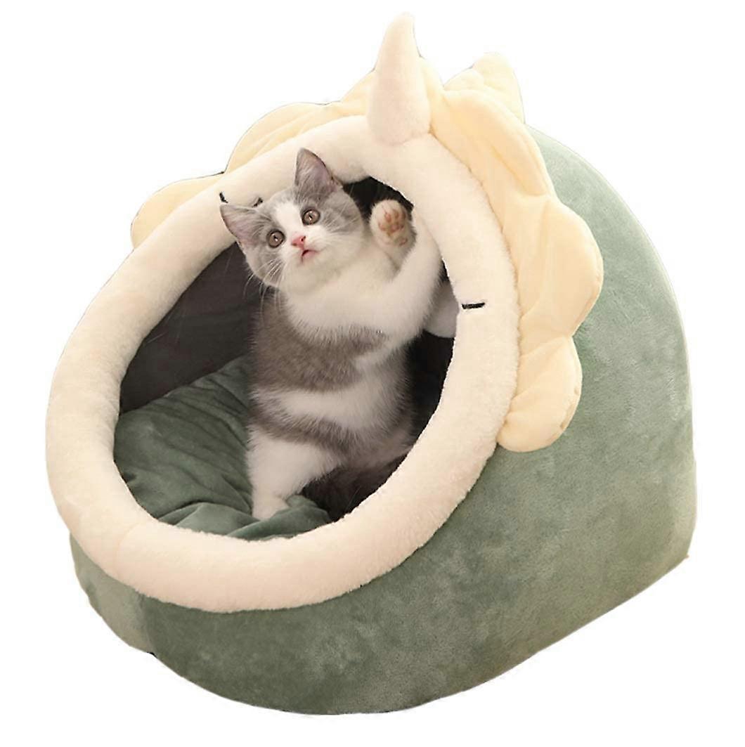 Cat Kennel Dog Kennel Soft Washable Pet House for Small Pets Indoor Use Green Large Animal Shape Thick Warm Design