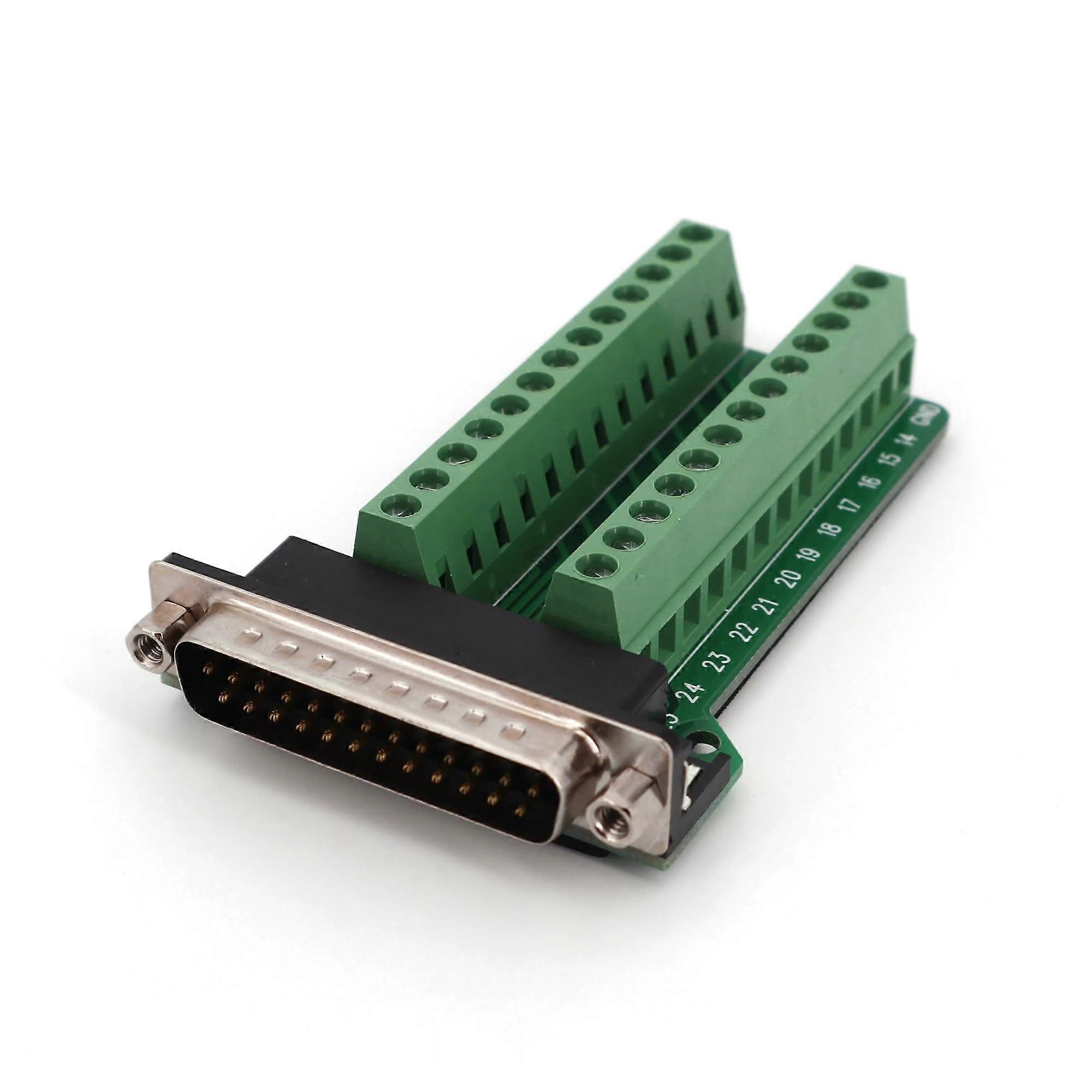 DSUB DB25 Male 25Pin Plug Breakout PCB 2 Row Terminals Board Adapter Connector