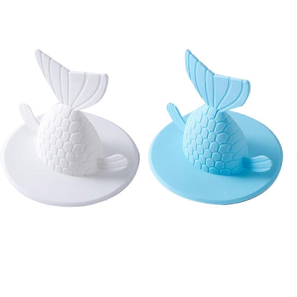 Creative Sink Plug Tpr Fishtail Cover Kitchen Bathroom Sink Strainer Cockroach Blocker 2Pcs