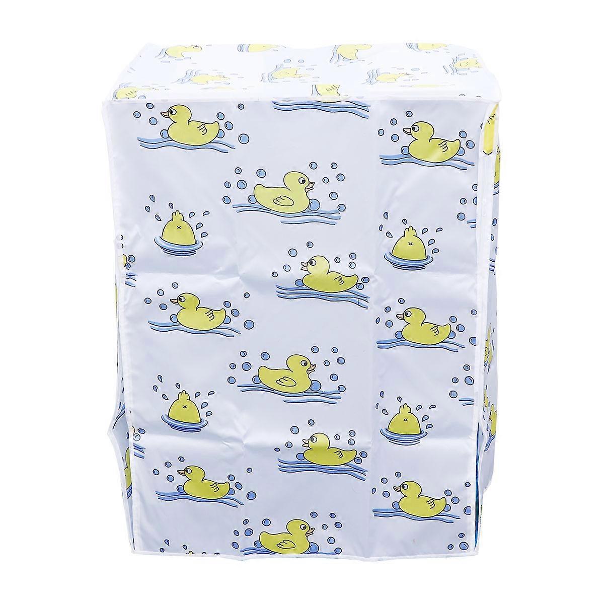 Washing Machine Cover Roller Waterproof Dustproof Small Polyester Satin Cloth 1Set