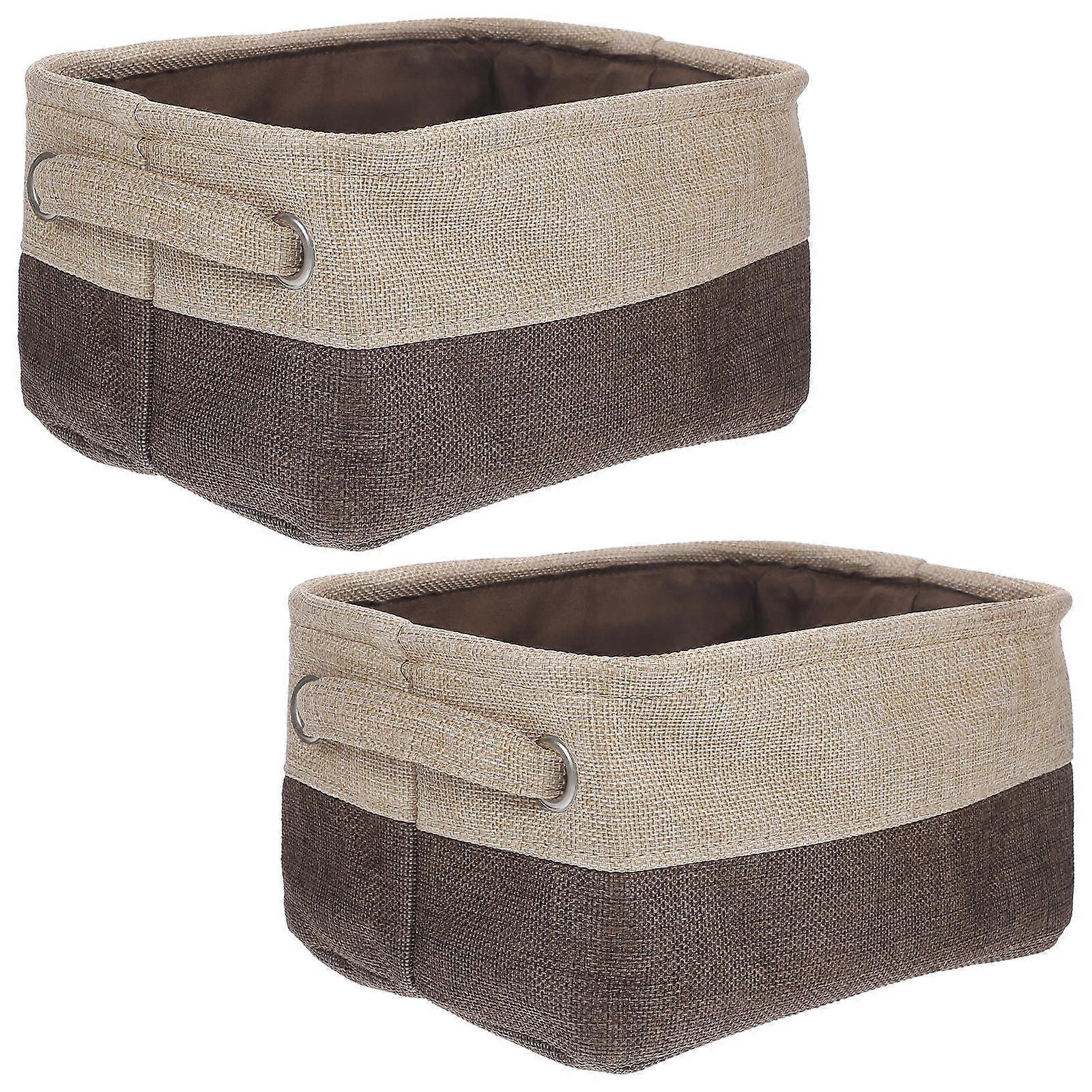 Household Cloth Baskets Dirty Clothes Holder For Home Storage Rectangular Shape Simple Style 2Pcs