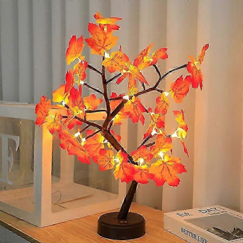 Tabletop Bonsai Lighted Tree Led Decorations Table Tree Lamp Lights Maple Leaf Light