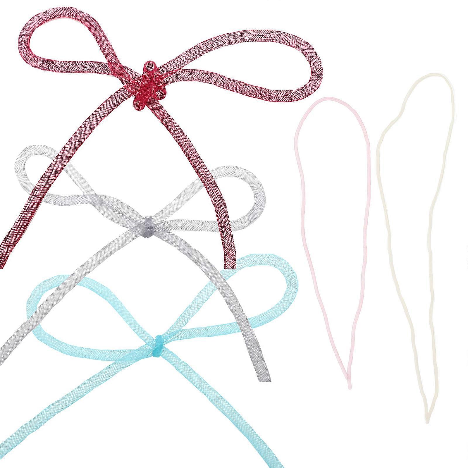 Assorted Color Nylon Mesh Tubing for Decoration Easy to Create Bowknot 5pcs