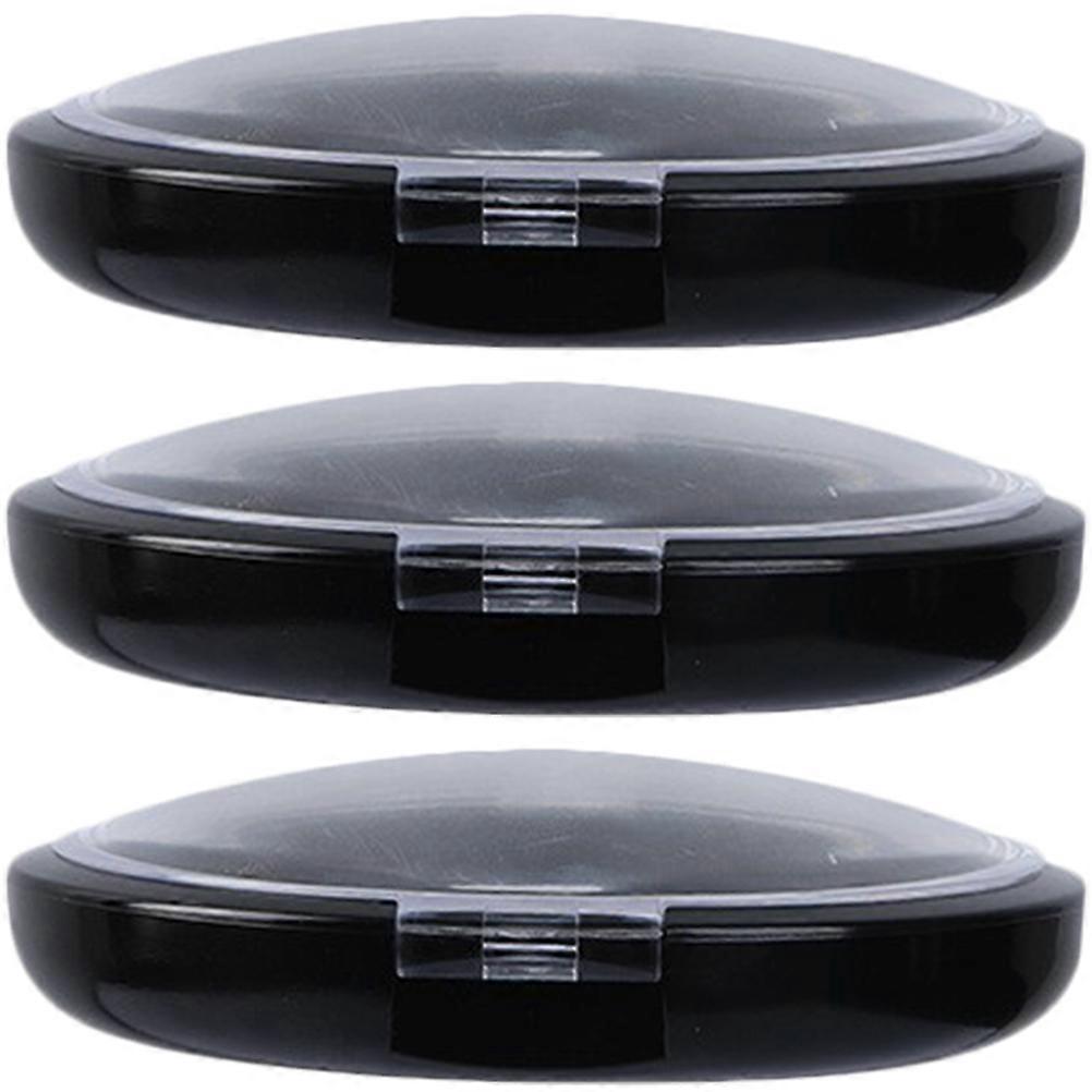 Press On Nail Container Square Compact Design Black Acrylic 3Pcs Manicure Organization