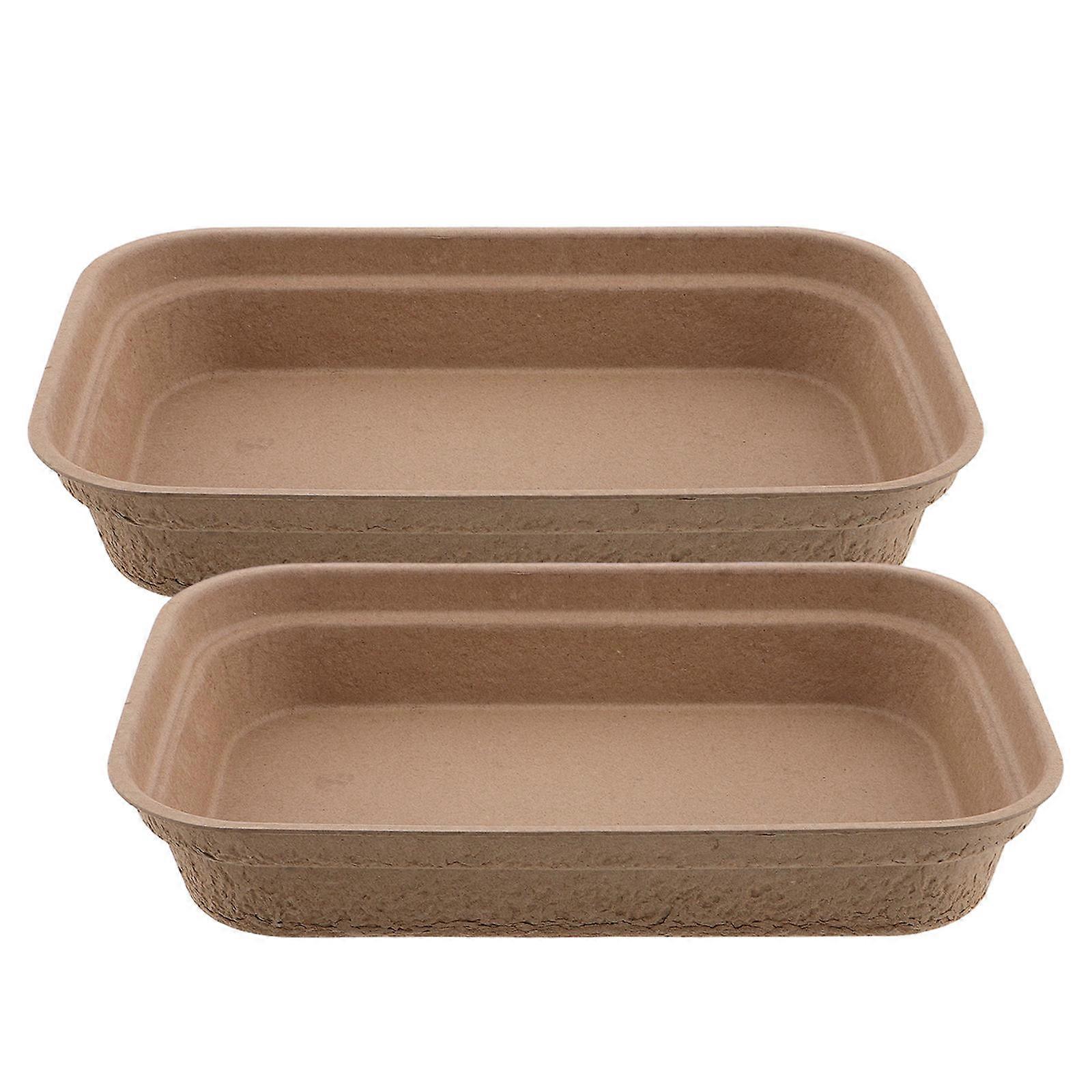 Portable Cat Litter Box Splash Proof Large Pulp For Home And Travel 40X26X7CM Easy Clean 2Set
