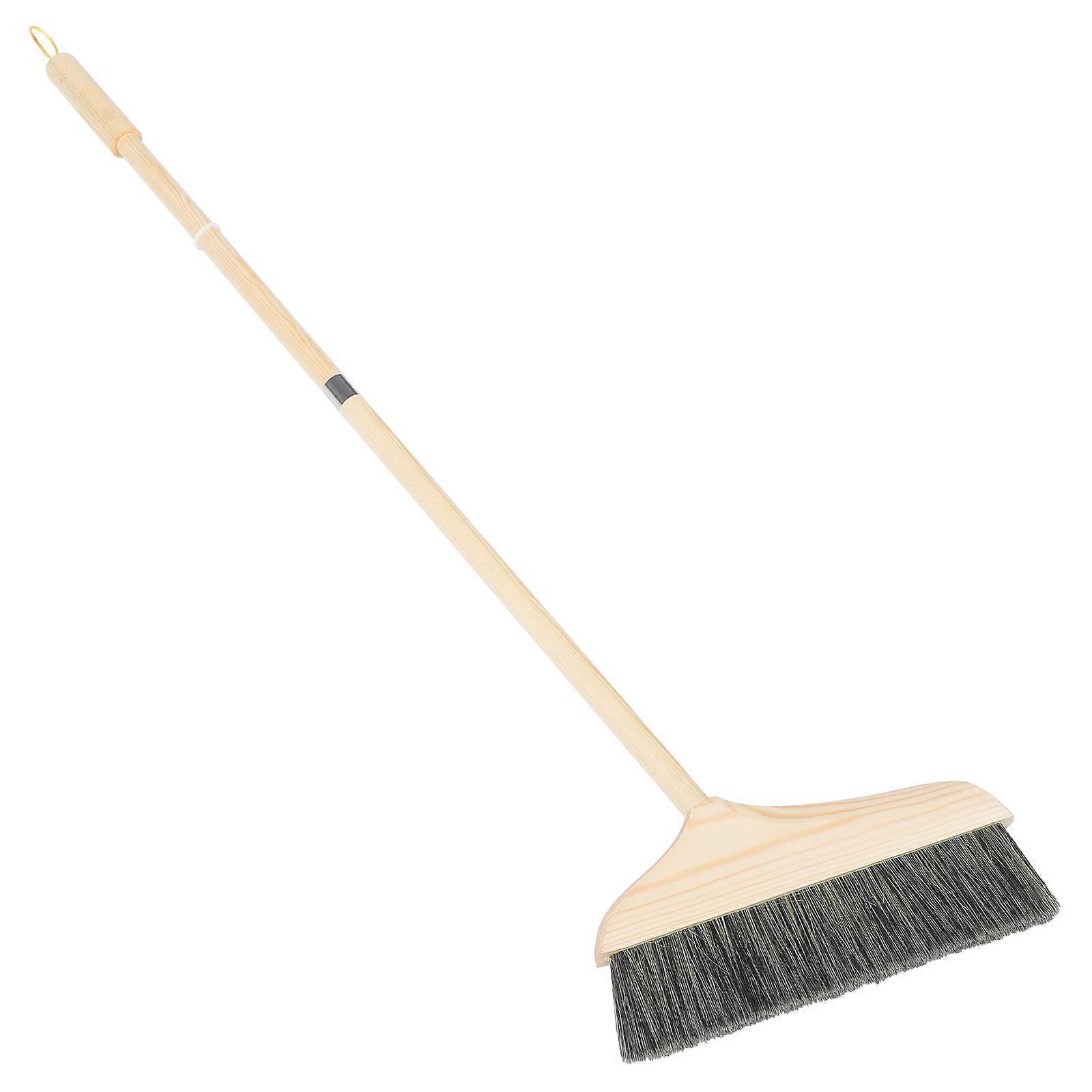Khaki Long Handle Cleaning Broom for Home with Soft Bristles and Detachable Design 1 Piece